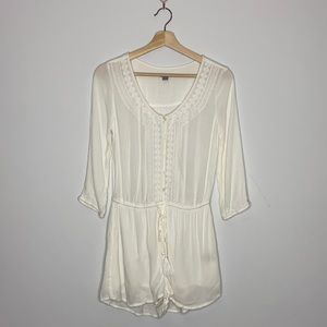 NWOT Aerie White Bohemian 3/4 Sleeve Romper